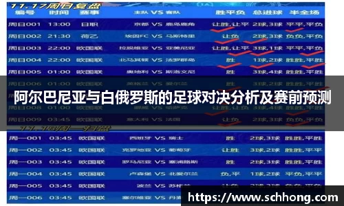 阿尔巴尼亚与白俄罗斯的足球对决分析及赛前预测