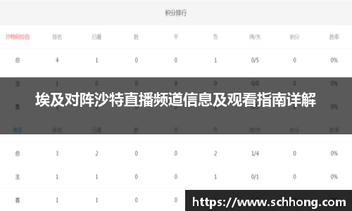 埃及对阵沙特直播频道信息及观看指南详解